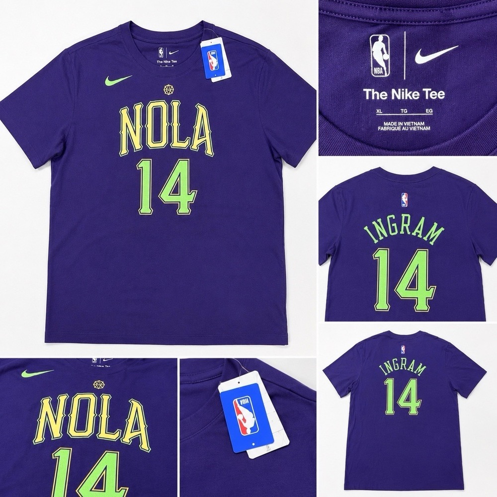 Nike NBA Brandon Ingram NOLA #14 Men's T-Shirt Purple Size XL New With Tags